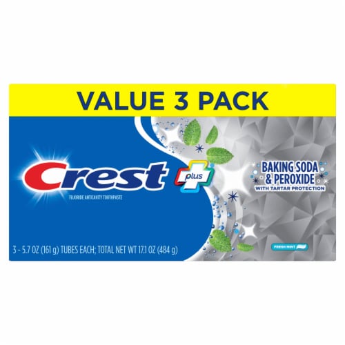 Crest® Baking Soda and Peroxide Whitening Toothpaste Pack - Fresh Mint Perspective: back