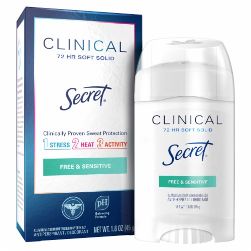 Secret Clinical Strength Free & Sensitive Soft Solid Antiperspirant and Deodorant Perspective: back
