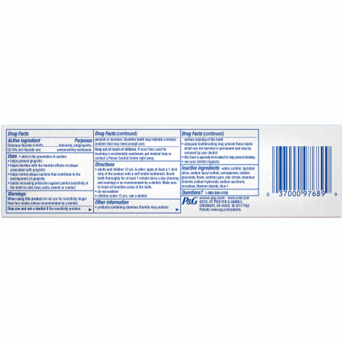 Crest Pro-Health Enamel Plus Sensitive Shield Toothpaste Perspective: back