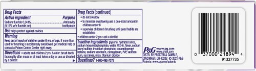 Crest 3D White Brilliance Vibrant Peppermint Toothpaste Perspective: back