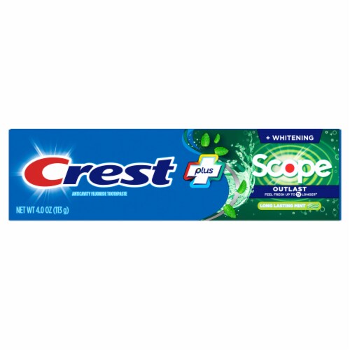 Crest Whitening Plus Scope Outlast Toothpaste, Long Lasting Mint, 4.0 oz Perspective: back