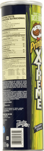 Pringles Extreme Screamin' Dill Pickle Potato Crisps Perspective: back