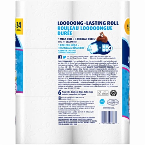 Charmin Ultra Soft Mega Roll Bath Tissue Perspective: back
