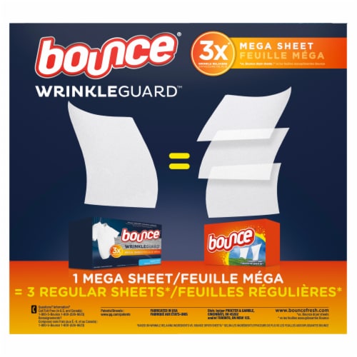 Bounce Wrinkle Guard Outdoor Fresh Mega Dryer Sheets Perspective: back