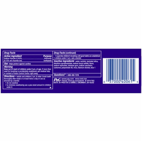 Crest 3D White Whitening Toothpaste Radiant Mint Perspective: back