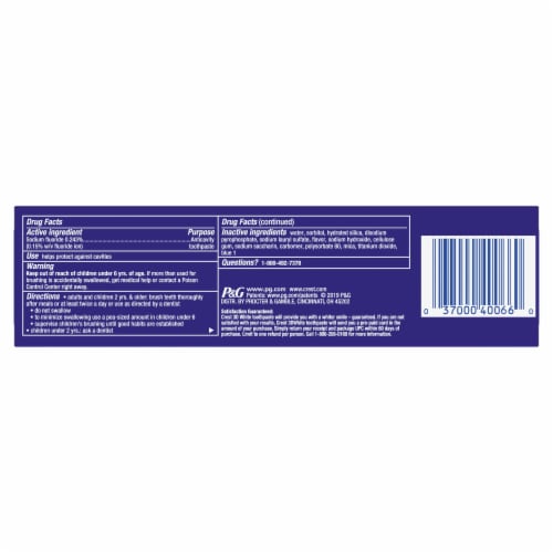 Crest® 3D White Whitening Toothpaste Radiant Mint Perspective: back
