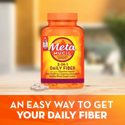 Metamucil Daily Fiber Capsules Perspective: back