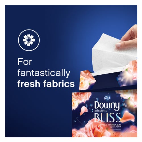 Downy Infusions Bliss Sparkling Amber Fabric Softener Dryer Sheets Perspective: back