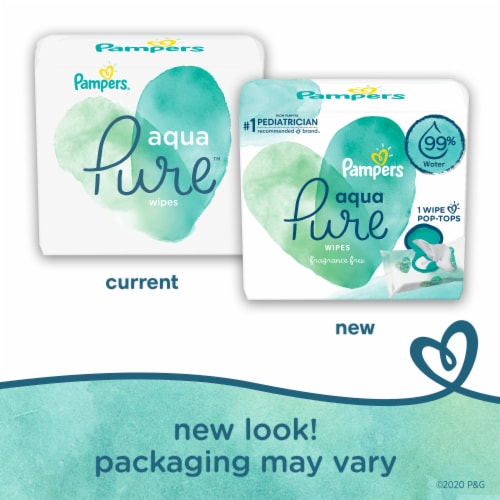 Pampers Fragrance Free Aqua Pure Baby Wipes Perspective: back