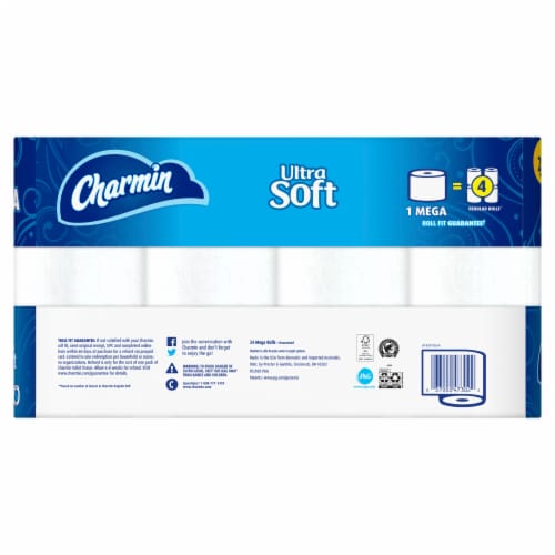 Charmin Ultra Soft Toilet Paper Tissue Mega Rolls Perspective: back