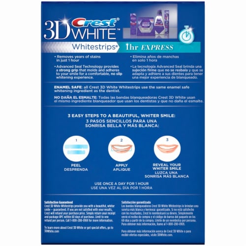 Crest 3D White 2 Hour Express Whitestrips Perspective: back