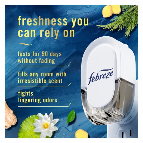 Febreze Ocean Origins Fade Defy PLUG Air Freshener & Odor Eliminator Oil Refill Perspective: back