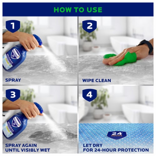 Microban Fresh Scent 24 Hour Bathroom Cleaner and Sanitizing Spray Perspective: back