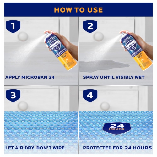 Microban Citrus Scent 24 Hour Disinfectant Sanitizing Spray Perspective: back