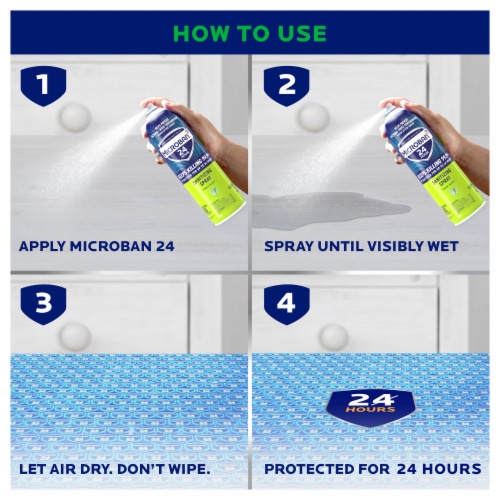 Microban Fresh Scent Disinfectant Sanitizing Spray Perspective: back