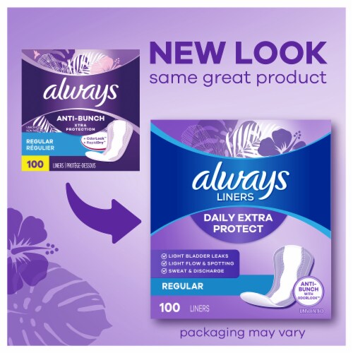 Always Xtra Protection 3-in-1 Extra Long Daily Liners Perspective: back