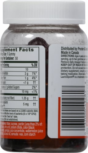 Align Kids Mixed Fruit Probiotic Gummies Perspective: back