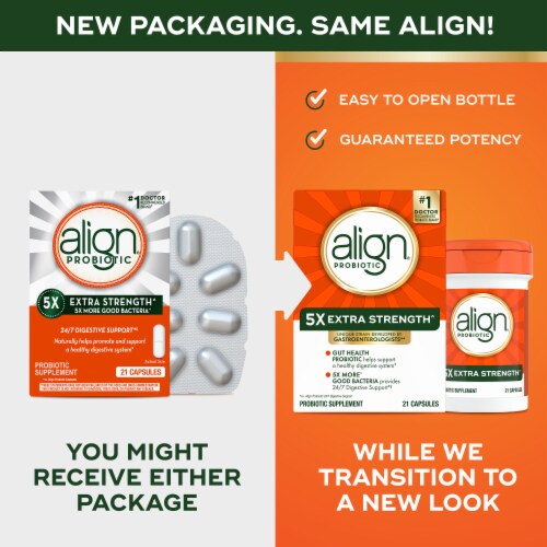 Align Extra Strength Probiotic Capsules Perspective: back
