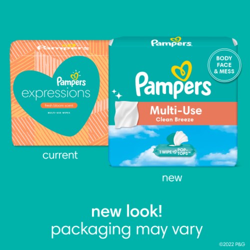 Pampers Multi-Use Clean Breeze Baby Wipes Perspective: back