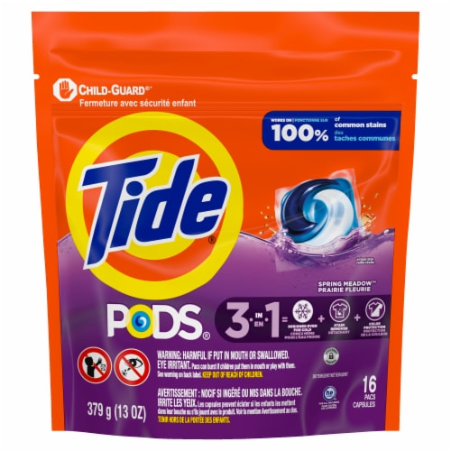 Tide PODS Spring Meadow Laundry Detergent Soap Pacs Perspective: back