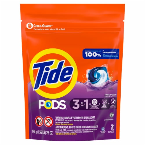 Tide PODS Spring Meadow Liquid Laundry Detergent Soap Pacs Perspective: back