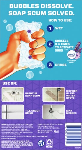 Mr. Clean Lavender Scent Magic Eraser Bath with Febreze Cleaning Pads Perspective: back