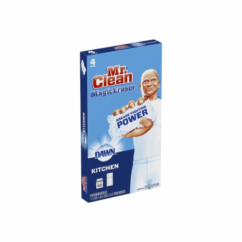 Mr. Clean Magic Eraser Kitchen Cleaning Pads with Dawn and Durafoam Perspective: back