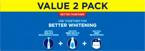 Crest Plus Fresh Mint Flavor Baking Soda & Peroxide Whitening Toothpaste Value Pack Perspective: back