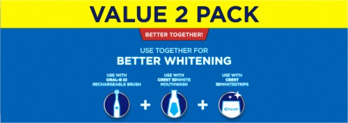 Crest Plus Fresh Mint Flavor Baking Soda & Peroxide Whitening Toothpaste Value Pack Perspective: back