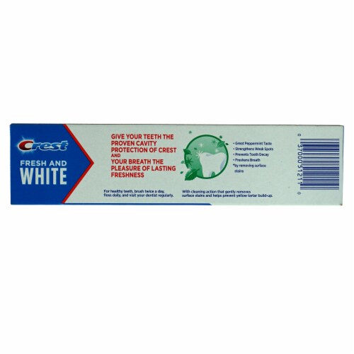 Crest® Fresh & White Peppermint Gleem™ Toothpaste Perspective: back