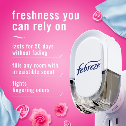 Febreze Fade Defy Plug Downy April Fresh Scent Air Freshener Refill Perspective: back