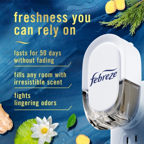 Febreze Origins Fade Defy PLUG Air Freshener & Odor Fighter Ocean Dual Oil Refills Perspective: back