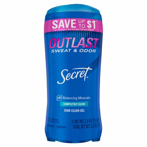 Secret Outlast Completely Clean Twin Pack Clear Gel Antiperspirant Deodorant Perspective: back