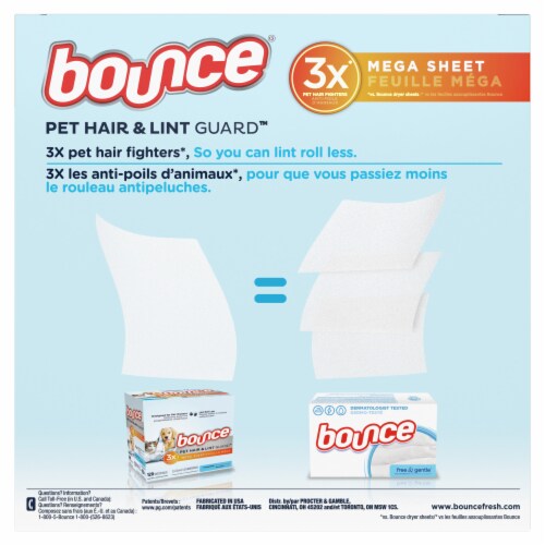 Bounce® Pet Hair and Lint Guard™ Unscented Dryer Sheets Perspective: back