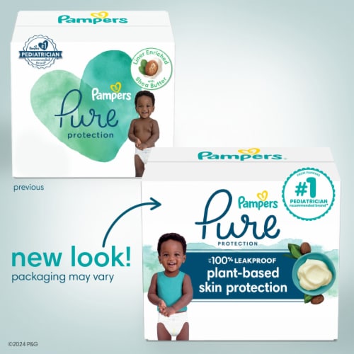 Pampers Pure Protection Diapers, Size 5 (27+lbs) Perspective: back