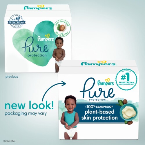 Pampers Pure Protection Diapers, Size 5 (27+lbs) Perspective: back