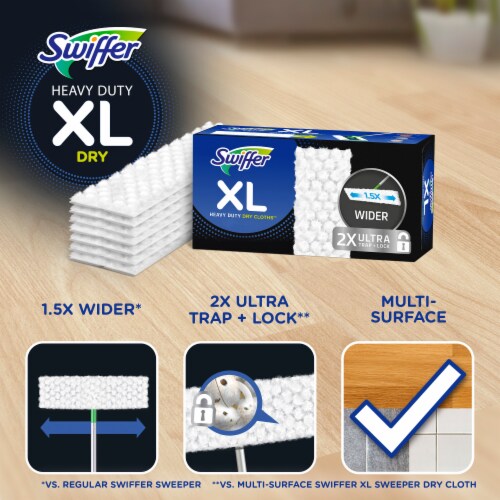 Swiffer XL Heavy Duty Dry Multi-Surface Cloth Refills for Floor Sweeping and Cleaning Perspective: back