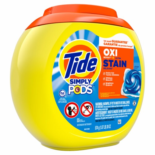 Tide Simply PODS Oxi Refreshing Breeze Liquid Laundry Detergent Pacs Perspective: back