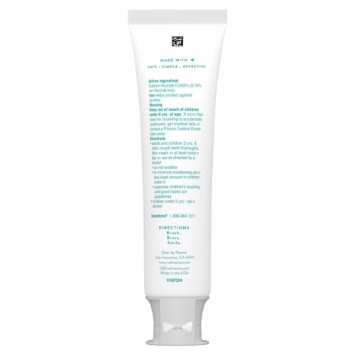 Native Whitening Wild Mint & Peppermint Oil Fluoride Toothpaste Perspective: back