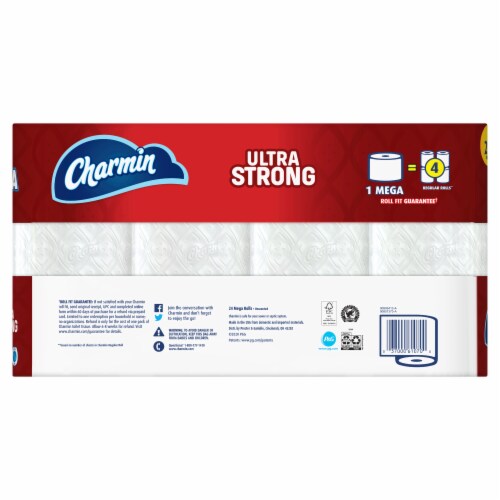 Charmin Ultra Strong Toilet Paper Tissue Mega Rolls Perspective: back