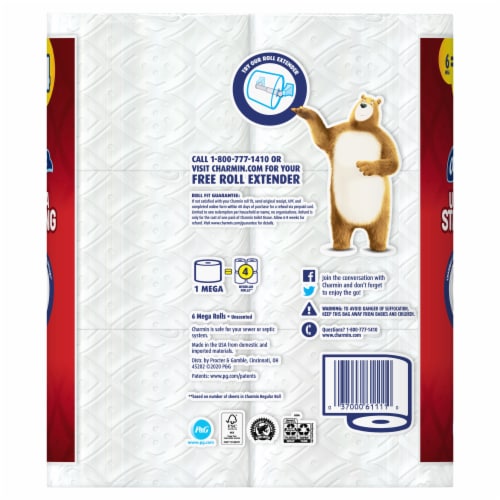 Charmin® Ultra Strong™ Mega Rolls Toilet Paper Tissue Perspective: back