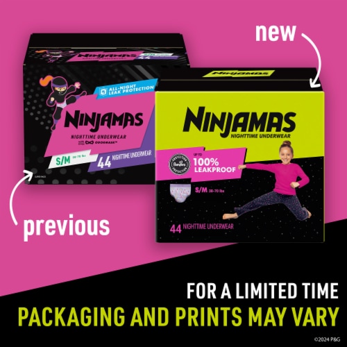 Ninjamas Nighttime Bedwetting Girls Underwear Size L/XL Perspective: back