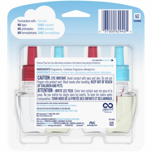 Febreze Plug Limited Edition Fresh Twist Cranberry Scented Oil Refills Perspective: back