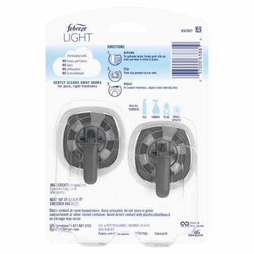 Febreze Light Sea Spray Car Air Freshener Vent Clip Perspective: back