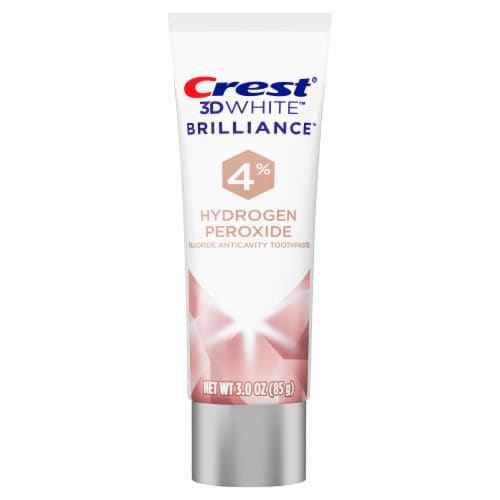 Crest 3D White Brilliance Hydrogen Peroxide Fluoride Toothpaste Perspective: back