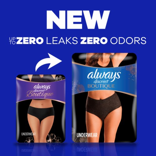 Always Discreet Boutique Black Low-Rise Maximum Size Small/Medium Incontinence Underwear Perspective: back