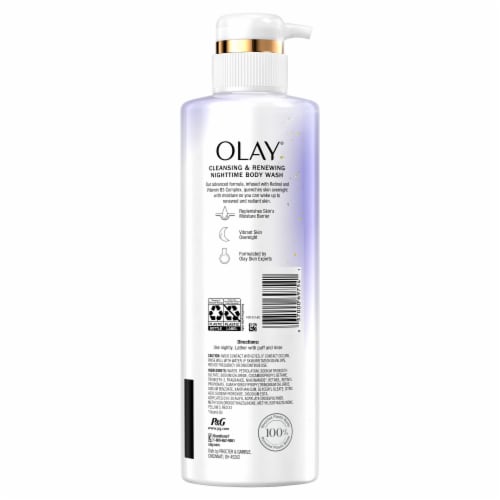 Olay Cleansing & Renewing Vitamin B3 and Retinol Nighttime Body Wash Perspective: back