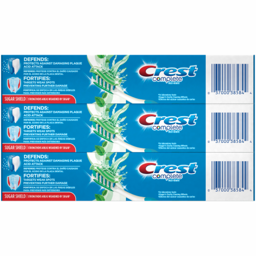 Crest Complete Whitening + Scope Multi-Benefit Minty Fresh Striped Toothpaste Perspective: back