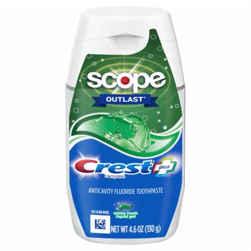 Crest Complete Plus Scope Outlast Liquid Gel Toothpaste Perspective: back