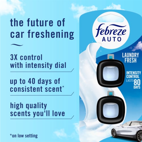 Febreze Auto Air Freshener Odor-Fighting Automotive Vent Clip Laundry Fresh Scent Perspective: back